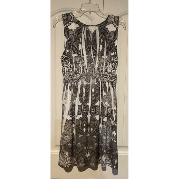 Apt 9 Womens Dress Sleeveless Size Medium Gray White Tie Dye - Picture 2 of 5